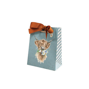 Wrendale Gift Bag (Small) "Daisy Coo" - Highland Cow