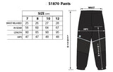 Calikids Youth Rain Pant Black