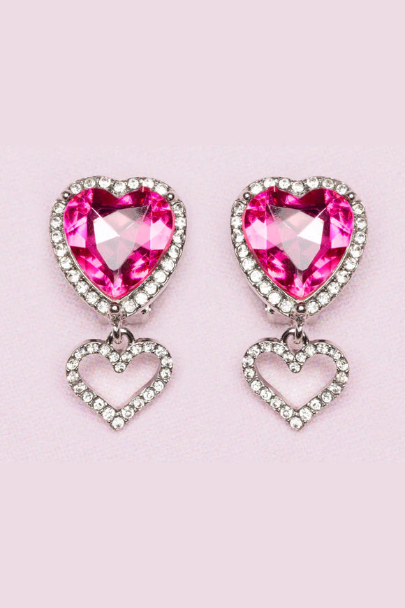 Great Pretenders 90611 Boutique Heart Jewel Clip-on Earrings