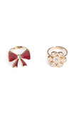 Great Pretenders 84530 Holiday Bow & Snowflake Ring Set *