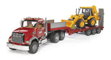 Bruder 02813 MACK Granite Low Loader and JCB 4CX
