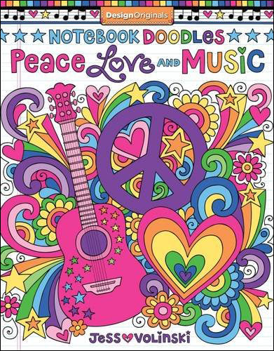 Notebook Doodles Coloring & Activity Book - Peace, Love and Music