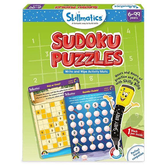 Skillmatics Write and Wipe Activity Mats Sudoku Puzzles