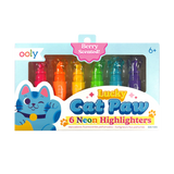 Ooly Lucky Cat Paw Scented Neon Highlighters - Set of 6
