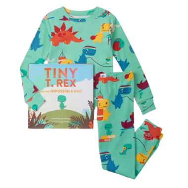 Little Blue House Tiny T-Rex and The Impossible Hug Book & Pajama Set