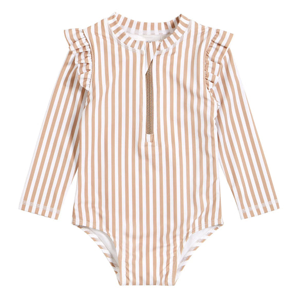 Petit Lem UV Swimsuit Stripe Print Long Sleeves KIDS'
