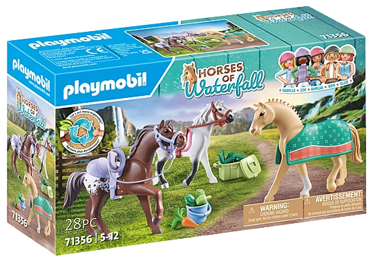 Playmobil 71356 Horses of Waterfall Three Horses with Saddles