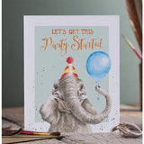 Birthday Card Let's Get This Party Started Elephant