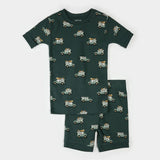 Petit Lem FINAL SALE 2pc Pajama Set Safari SUV Print on Military Green