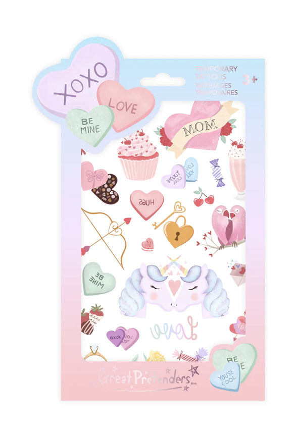 Great Pretenders 97468 Candy Heart Valentine Tattoos