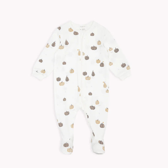 Petit Lem Footed Sleeper Gourds Print on Off-White