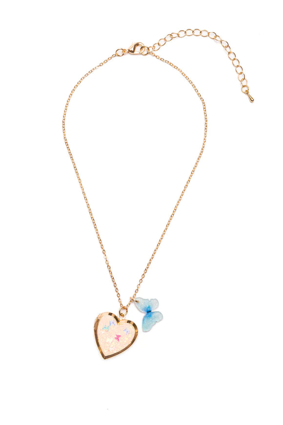 Great Pretenders 86151 Butterfly Heart Locket Necklace