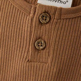 MinyMo Bodysuit LS Rib Brown Sugar