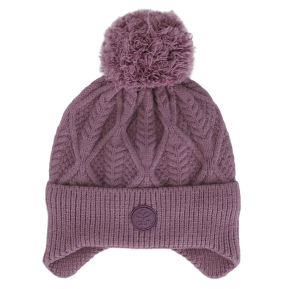 Calikids W2508 Knit Pompom Hat Dusty Orchid