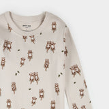 Petit Lem 2pc Pajama Set Otter Print on creme KIDS'