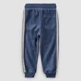 Miles The Label - Blue Velour Jogger with Retro Stripe