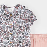 Petit Lem FINAL SALE 2pc Vintage Flowers Poplin Shirt Set