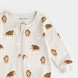 Petit Lem FINAL SALE Sleeper Wooly Mammoth Print on Cream