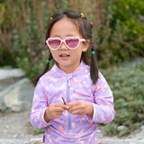 Jan & Jul Polarized Sunglasses Heart Soft Pink w/aurora lens