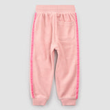 Miles The Label - Pink Velour Jogger with Retro Stripe