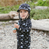 Jan & Jul Sun Soft UV Baby Cap Navy Whale Tales
