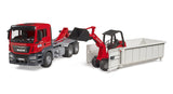 Bruder 03767 MAN TGS Truck with Roll-Off-Container with Compact Loader