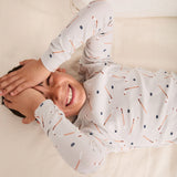 Petit Lem 2pc Pajama Set Hockey Print on Grey