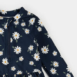Petit Lem 2pc Rashguard Set - Daisies Print on Navy Long-Sleeve KIDS'