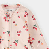 Petit Lem 1pc Swimsuit - Strawberries on Light Pink Long-Sleeve KIDS'