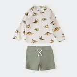 Petit Lem 2pc Rashguard Set - Beach Dinos & Sage BABY