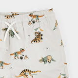 Petit Lem Swim Trunk - Beach Dinos Print on Beige  KIDS'