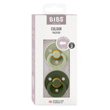 BIBS Pacifier Original COLOUR Latex 2pk Sage/Hunter Green