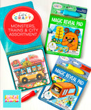 Let's Craft Magic Reveal Pad - Monsters, Trains & City Ast7