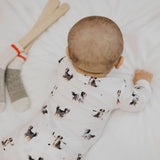 Petit Lem Sleeper - Hockey Dogs on Off-White LunaKnit