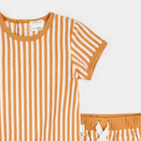 Petit Lem 2pc Short Set Terry Tan Stripe