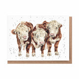 All Occasion Card - 'Paddy, Percy and Pedro' Cow 