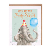 Birthday Card Let's Get This Party Started Elephant