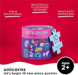 Crocodile Creek 2pc Puzzle 29524 Let's Begin Unicorn