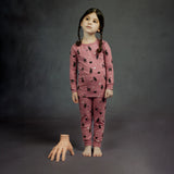 Petit Lem 2pc Pajama Set Witchy Cats Glow in the Dark on Plum KIDS'