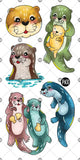 Pico Tattoos - Playful Otters 399
