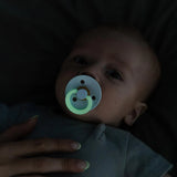 BIBS Pacifier Original COLOUR Latex 2 PK GLOW Petrol/Deep Space