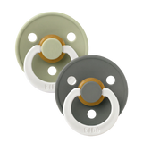 BIBS Pacifier Original COLOUR Latex 2 PK GLOW in the Dark - Sage/Pine