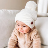 Babyfied Apparel FINAL SALE Pom Pom Toque Ivory