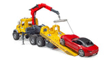Bruder 02829 MACK Granite Tow Truck with Roadster