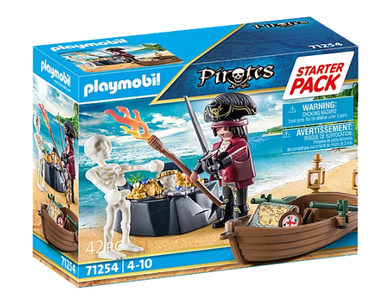 Playmobil 71254 Pirates Starter Pack Pirate with Rowing Boat