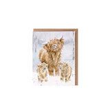 Gift Enclosure Card - 'A Highland Christmas' Highland Cow