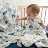Perlimpinpin Cotton Muslin Sleep Bag 0.7 TOG Brachiosaurus