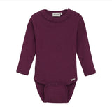 MinyMo Bodysuit LS Rib Raspberry Coulis
