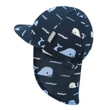 Jan & Jul Sun Soft UV Baby Cap Navy Whale Tales