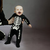 Petit Lem Sleeper Skeleton Glow in the Dark Print on Black
